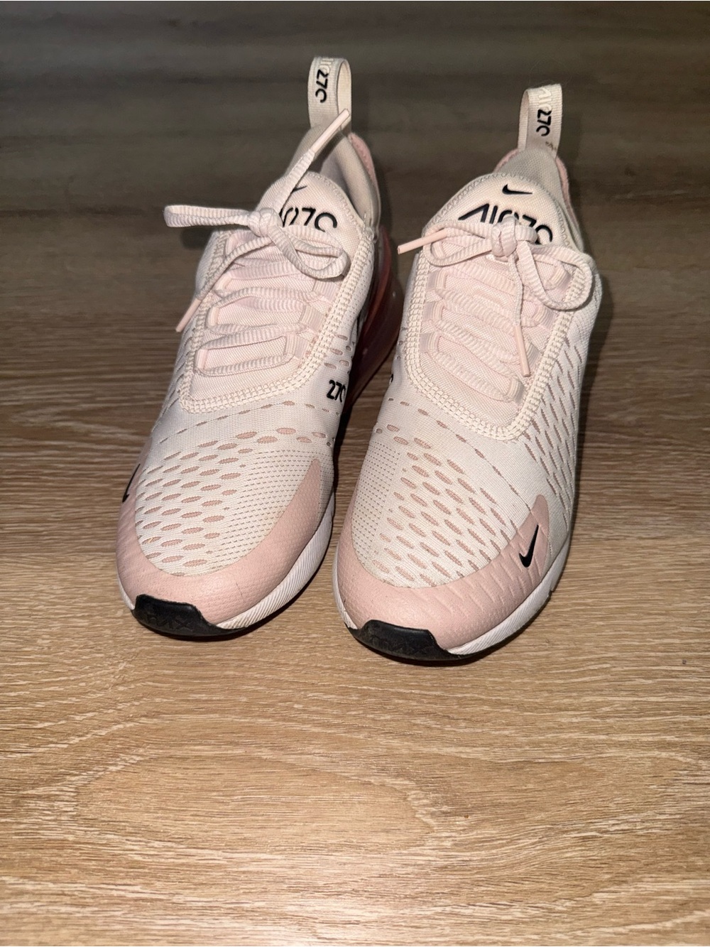 Nike Women's Light Pink and White Air Max 270 Sneakers